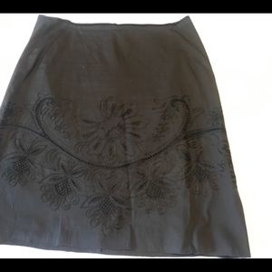 Tahari Black Skirt with laser cut design
